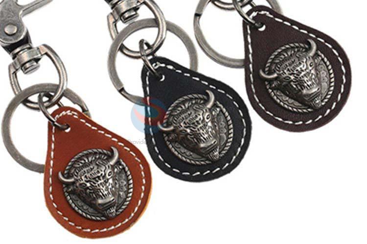 Most popular cheap cowhide key chain key ring