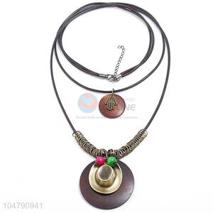 Best selling vintage alloy pendant wooden necklaces