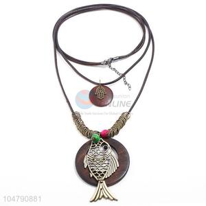 Bottom price vintage alloy pendant wooden necklaces