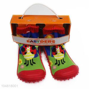 Factory Export Multiply Pattern Infants Socks with Rubber Sole Soft Cute Baby Boys Sock Shoes