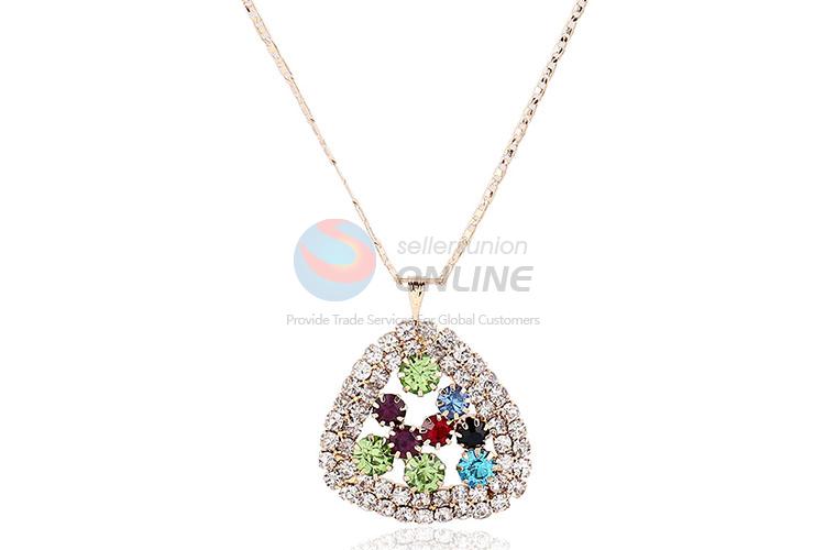 Factory supply colorful rhinestone necklace&earrings set