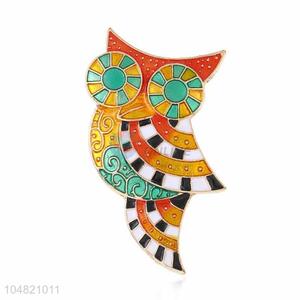 Factory promotional owl shape enamel alloy brooch