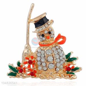 Customized wholesale cheap snowman shape alloy brooch