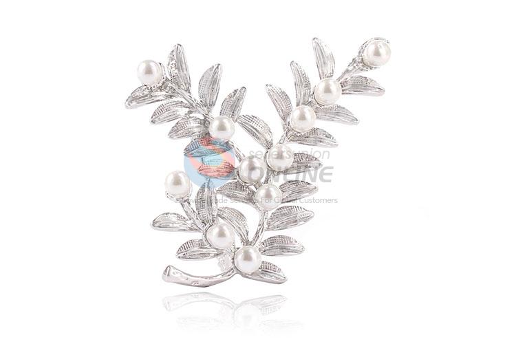Super quality gold pearl alloy brooch