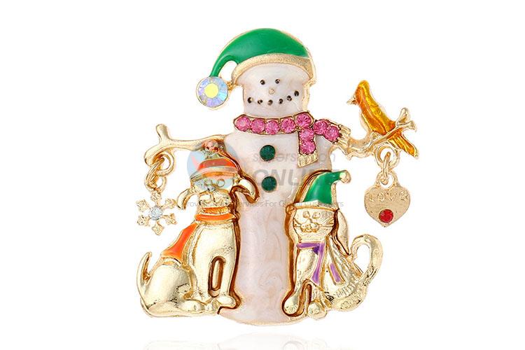 Made in China snowman shape alloy brooch