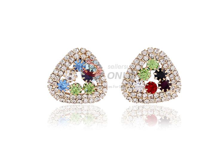 Factory supply colorful rhinestone necklace&earrings set