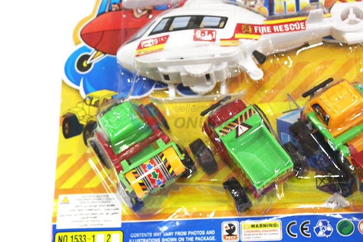 New design plastic helicopter with pull-back truck set
