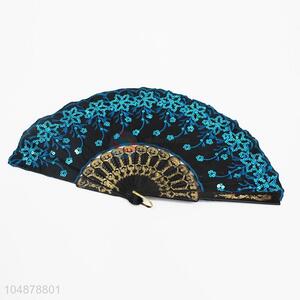 Sequins Embroidery High Quality Folding Hand Fan