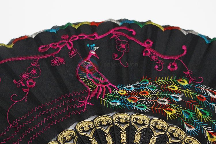 New Fashion Phoenix Embroidery Pattern Folding Hand Fan