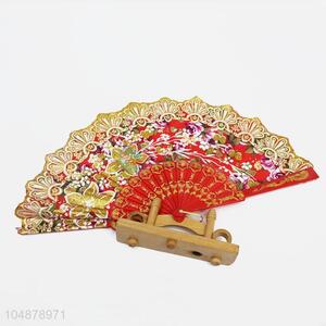 Luxury Gold Powder Design Flower Pattern Folding Hand Fan