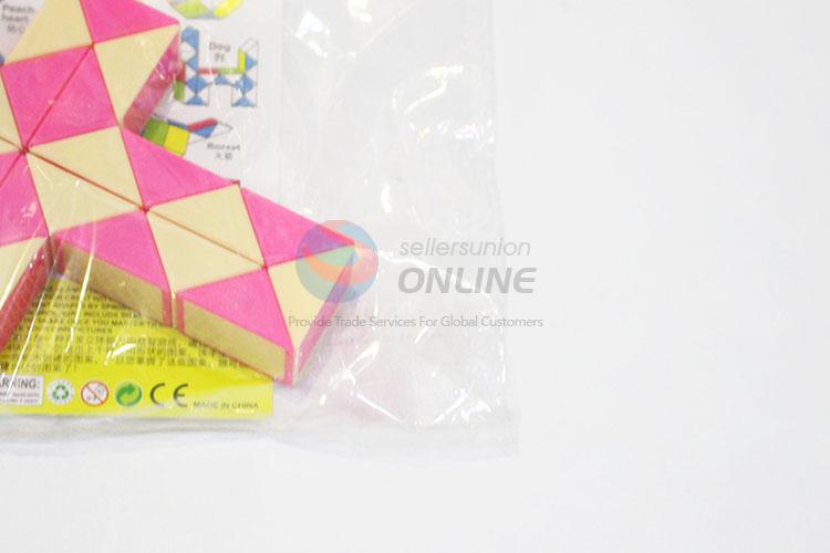 Factory Direct Pink and Yellow Color Educational Speed Cross Shaped Toys Twist Cube Puzzle Toys