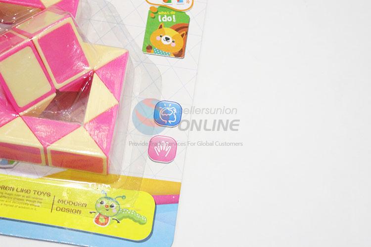Best Selling Pink and Yellow Color Educational Speed Magic Snake Toys Twist Cube Puzzle Toys