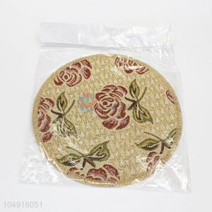 Vintage Style Round Shaped Bamboo Weaving Material Kitchen Placemat Table Mat