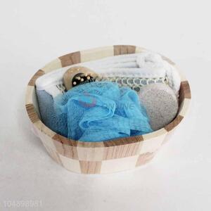 Wholesale Wooden Barrel Bath Shower Accessory Gift Set