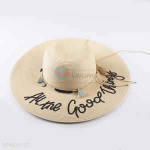 Good quality straw hat panama summer beach hat for women