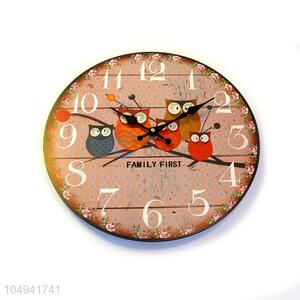 Direct factory round printed wall clock for home decor