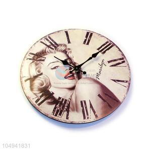 Latest design round printed MDF wall clock