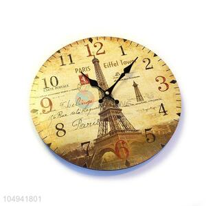 Wholesale new style round printed wall clock for home decor