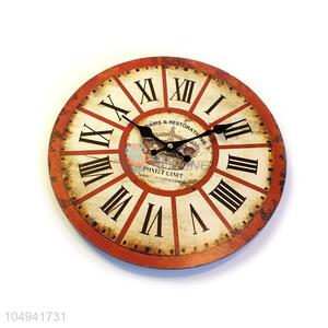 New arrival round wooden printed wall clock