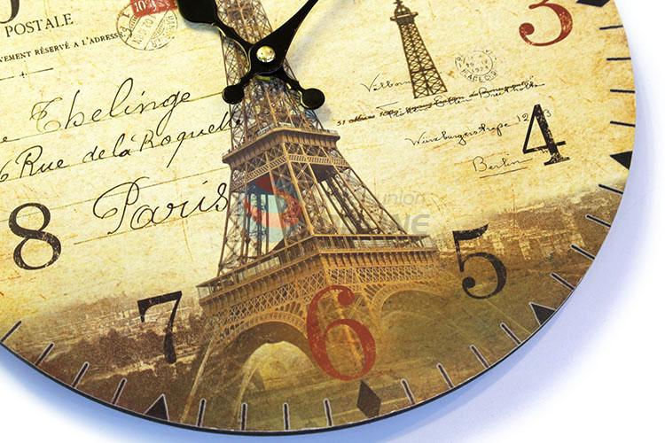 Wholesale new style round printed wall clock for home decor
