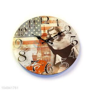 Most popular round printed wall clock for home decor