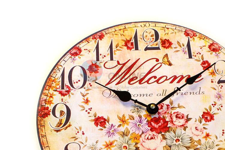 China OEM round printed wall clock for home decor