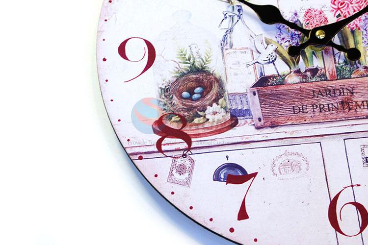 Wholesale premium quality round printed MDF wall clock