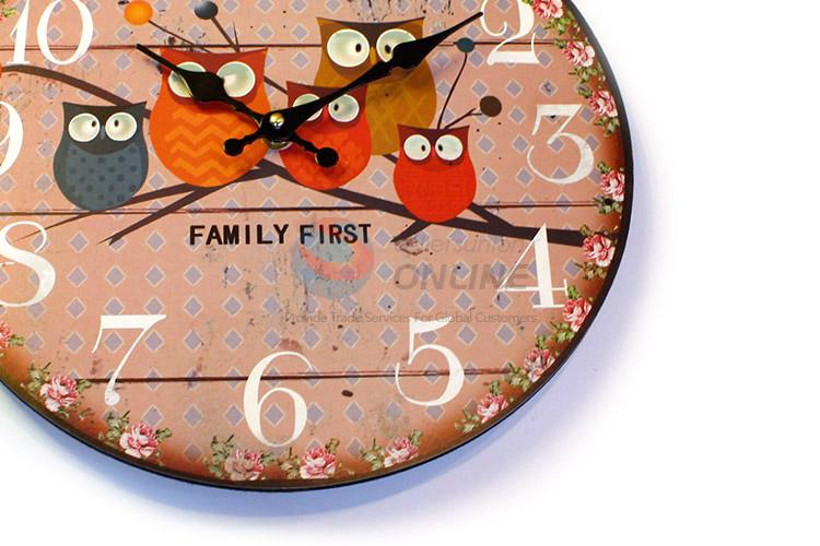 Direct factory round printed wall clock for home decor