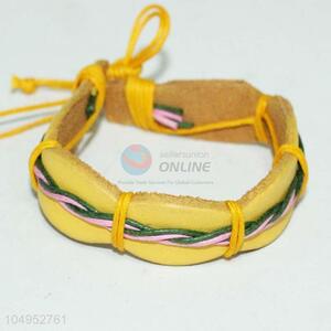 New Fashion Yellow PU Bracelet for Wholesale