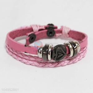New Cute Pink PU Bracelet for Wholesale