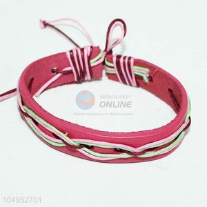 Fashion Good Quality PU Pink Bracelet