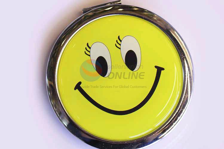 Promotional Item Round Double Sided Portable Folding Emoji Handheld Mirror For Women Girls