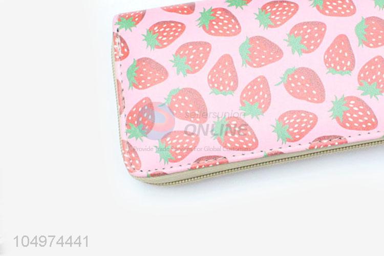 Direct Price Strawberry Printed  Women Wallets Purse Female Wallet Clutch Bag