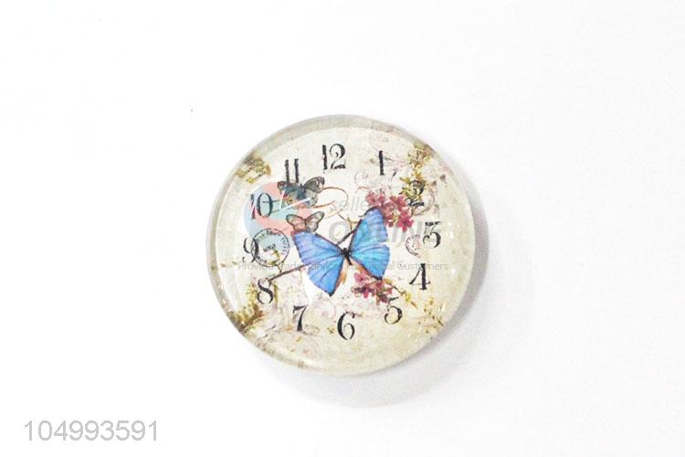 Low price round clock pattern epoxy fridge magnet