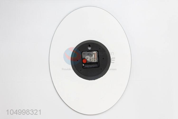 Good Quality Simple Design Oval Shaped Glass Wall Clock