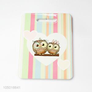 New arrival rectangle ceramic cup mat cup coster with owl pattern