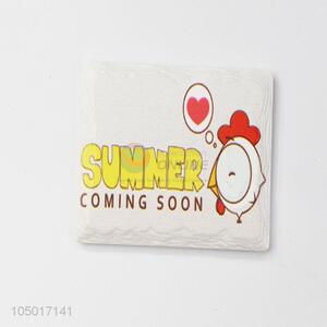 Fancy cheap rectangle ceramic fridge magnet with chick pattern
