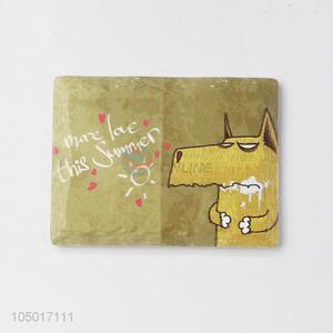 New arrival rectangle ceramic fridge magnet with wolf pattern