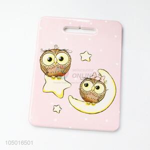 Cute rectangle ceramic coffee cup mat with owl pattern