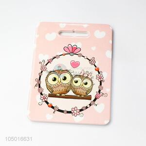 Recent design rectangle ceramic cup mat cup coster with owl pattern