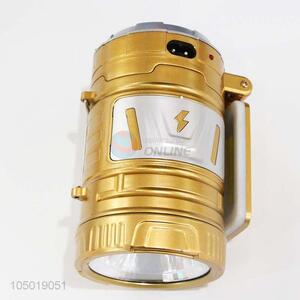 High Quality Golden Color Camping Light with Solar Power Charge,USB Charge, Charging Line Charge