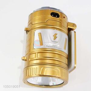 High Quality Golden Color Camping Light with Solar Power Charge,USB Charge, Charging Line Charge