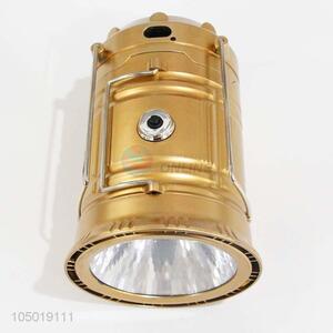 Eco-Friendly Golden Color Camping Light with Solar Power Charge,USB Charge, Charging Line Charge