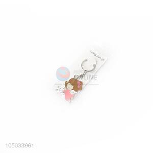 Wholesale Factory Supply Cartoon Girl Shaped Zinc Alloy Key Chain Portable Key Ring