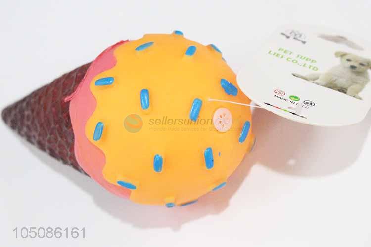 High sales ice cream shape vinyl dog toy