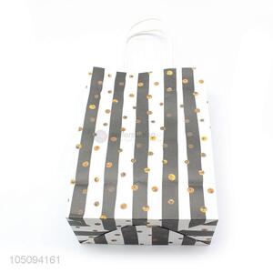 Direct Factory Black And White Striped Paper Gift Bag Wholesale
