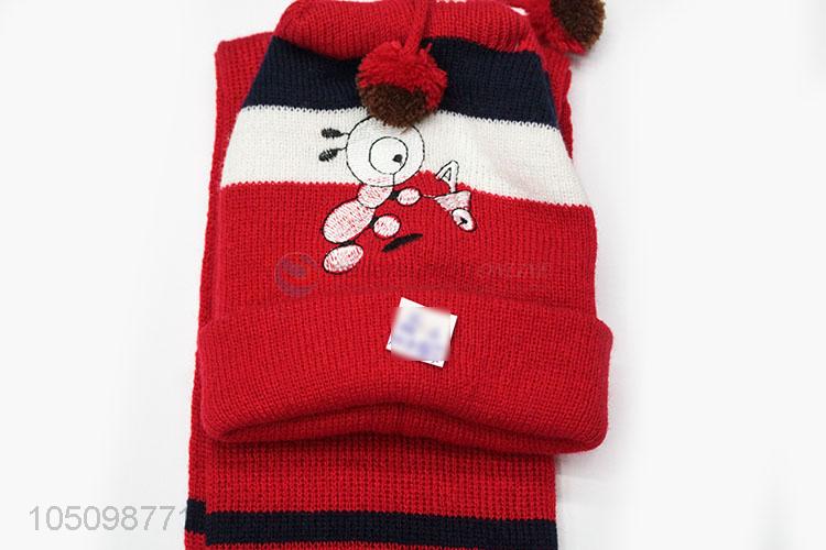 Modern Style Cartoon Children's Winter Hats and Scarf Set