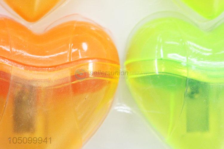 Popular Style Four Colors Heart Shaped Pencil Sharpener Cutter Knife Promotional Gift Stationery