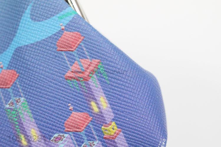 Cartoon Building And Whale Pattern PU Leather Coin Purses