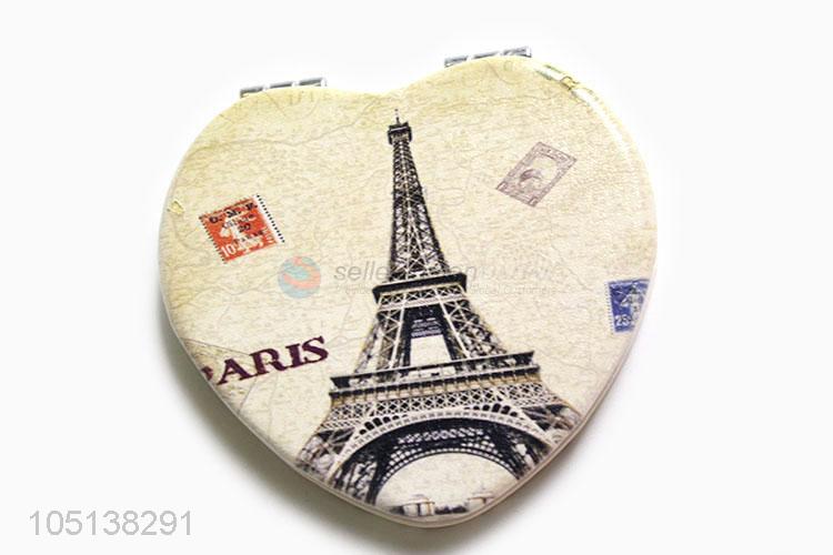 Premium quality heart shape double sided pocket mirror